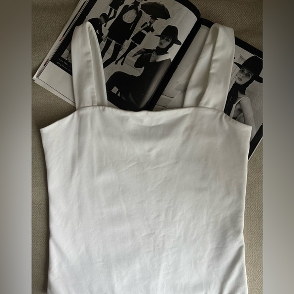 Abercrombie & Fitch Seamless Square Neck Bodysuit In White Size L - Picture 4 of 14